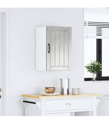 vidaXL Kitchen Wall Cabinet Lucca Concrete Grey Engineered Wood — Size: 40 x 31 x 60 cm, Model: 1x wall cabinet (1 door)