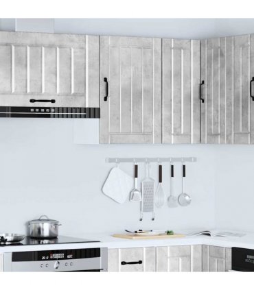 vidaXL Kitchen Wall Cabinet Lucca Concrete Grey Engineered Wood — Size: 40 x 31 x 60 cm, Model: 1x wall cabinet (1 door)