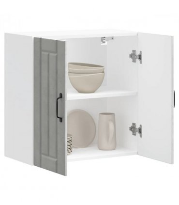 vidaXL Kitchen Wall Cabinet Lucca Concrete Grey Engineered Wood — Size: 60 x 31 x 60 cm, Model: 1x wall cabinet (2 doors)