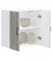 vidaXL Kitchen Wall Cabinet Lucca Concrete Grey Engineered Wood — Size: 60 x 31 x 60 cm, Model: 1x wall cabinet (2 doors)