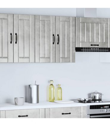 vidaXL Kitchen Wall Cabinet Lucca Concrete Grey Engineered Wood — Size: 60 x 31 x 60 cm, Model: 1x wall cabinet (2 doors)