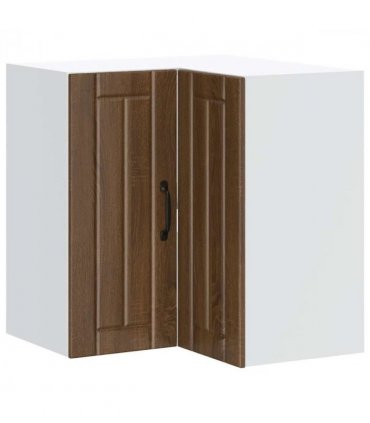 vidaXL Kitchen Wall Corner Cabinet Lucca Brown Oak — Colour: concrete grey, Size: 57 x 57 x 60 cm, Model: 1x wall corner cabinet