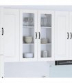 vidaXL Wall Glass Cabinet LUCCA White 80 x 31 x 100 cm Engineered Wood — Model: 1x wall glass cabinet (2 doors)