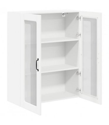 vidaXL Wall Glass Cabinet LUCCA White 80 x 31 x 100 cm Engineered Wood — Model: 1x wall glass cabinet (2 doors)