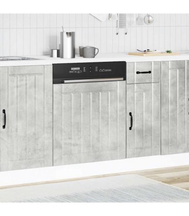 vidaXL Dishwasher Panel Lucca Concrete Grey Engineered Wood — Size: 60 x 1.5 x 67 cm, Model: 1x dishwasher panel