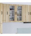 vidaXL Wall Glass Cabinet LUCCA Sonoma Oak 40 x 31 x 80 cm — Model: 1x wall glass cabinet (1 door)