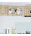 vidaXL Wall Glass Cabinet LUCCA Sonoma Oak 80 x 31 x 40 cm — Model: 1x wall glass cabinet (2 doors)