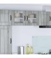 vidaXL Wall Glass Cabinet LUCCA 2 pcs Grey Sonoma 40 x 31 x 40 cm — Model: 2x wall glass cabinet (1 door)