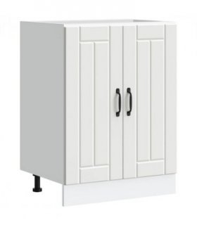 vidaXL Sink Base Cabinet Lucca White Engineered Wood — Size: 60 x 46 x 81.5 cm, Model: 1x bottom cabinet (2 doors)