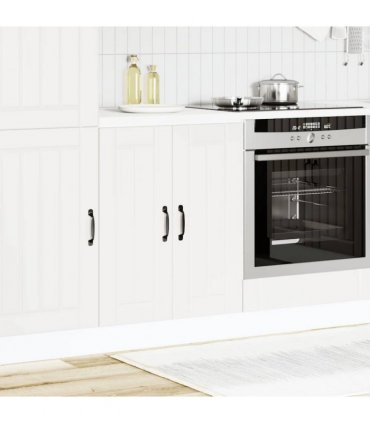vidaXL Sink Base Cabinet Lucca White Engineered Wood — Size: 60 x 46 x 81.5 cm, Model: 1x bottom cabinet (2 doors)