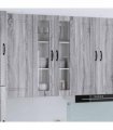 vidaXL Wall Glass Cabinet LUCCA Grey Sonoma 60 x 31 x 100 cm — Model: 1x wall glass cabinet (2 doors)