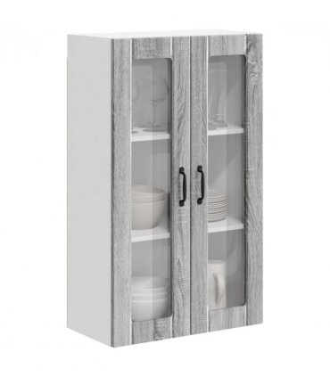 vidaXL Wall Glass Cabinet LUCCA Grey Sonoma 60 x 31 x 100 cm — Model: 1x wall glass cabinet (2 doors)