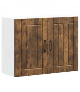 vidaXL Kitchen Wall Cabinet Lucca Smoked Oak Engineered Wood — Size: 80 x 31 x 60 cm, Model: 1x wall cabinet (2 doors)