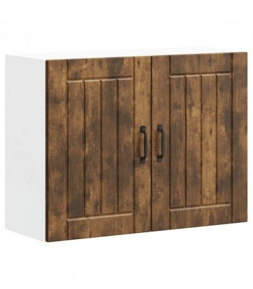vidaXL Kitchen Wall Cabinet Lucca Smoked Oak Engineered Wood — Size: 80 x 31 x 60 cm, Model: 1x wall cabinet (2 doors)