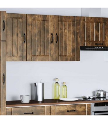 vidaXL Kitchen Wall Cabinet Lucca Smoked Oak Engineered Wood — Size: 80 x 31 x 60 cm, Model: 1x wall cabinet (2 doors)