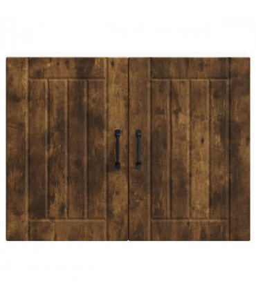 vidaXL Kitchen Wall Cabinet Lucca Smoked Oak Engineered Wood — Size: 80 x 31 x 60 cm, Model: 1x wall cabinet (2 doors)