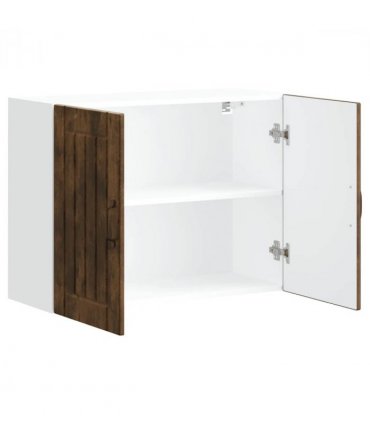 vidaXL Kitchen Wall Cabinet Lucca Smoked Oak Engineered Wood — Size: 80 x 31 x 60 cm, Model: 1x wall cabinet (2 doors)