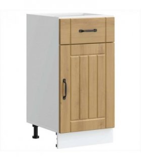 vidaXL Kitchen Base Cabinet Lucca Artisan Oak Engineered W — Size: 40 x 46 x 81.5 cm, Model: 1x bottom cabinet (1 door 1 drawer)