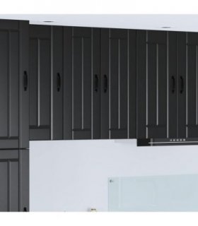 vidaXL Wall Cabinet LUCCA 2 pcs Black 30 x 31 x 80 cm Engineered Wood — Model: 2x wall cabinet (1 door)