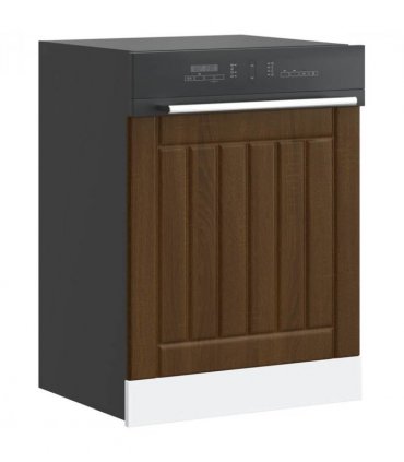 vidaXL Dishwasher Panel Lucca Brown Oak Engineered Wood — Size: 60 x 1.5 x 67 cm, Model: 1x dishwasher panel