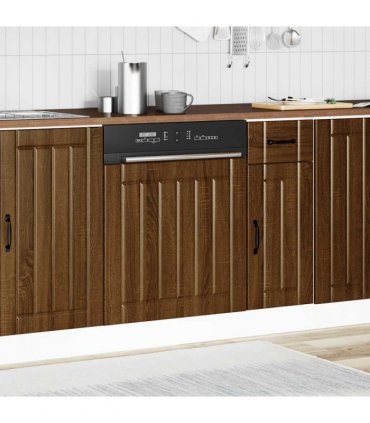 vidaXL Dishwasher Panel Lucca Brown Oak Engineered Wood — Size: 60 x 1.5 x 67 cm, Model: 1x dishwasher panel