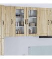 vidaXL Wall Glass Cabinet LUCCA Sonoma Oak 80 x 31 x 80 cm — Model: 1x wall glass cabinet (2 doors)