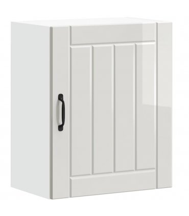 vidaXL Kitchen Wall Cabinet Lucca High Gloss White Engineered Wood — Size: 50 x 31 x 60 cm, Model: 1x wall cabinet (1 door)