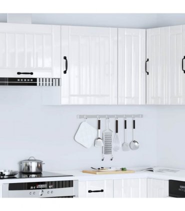 vidaXL Kitchen Wall Cabinet Lucca High Gloss White Engineered Wood — Size: 50 x 31 x 60 cm, Model: 1x wall cabinet (1 door)
