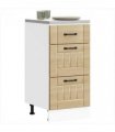 vidaXL Kitchen Base Cabinet Lucca Sonoma Oak Engineered Wood — Size: 40 x 46 x 81.5 cm, Model: 1x bottom cabinet (3 drawers)