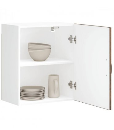vidaXL Kitchen Wall Cabinet Lucca Smoked Oak Engineered Wood — Size: 50 x 31 x 60 cm, Model: 1x wall cabinet (1 door)