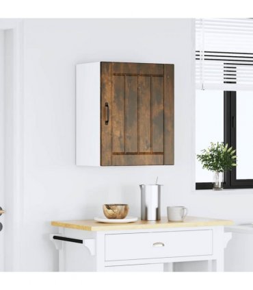 vidaXL Kitchen Wall Cabinet Lucca Smoked Oak Engineered Wood — Size: 50 x 31 x 60 cm, Model: 1x wall cabinet (1 door)