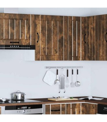 vidaXL Kitchen Wall Cabinet Lucca Smoked Oak Engineered Wood — Size: 50 x 31 x 60 cm, Model: 1x wall cabinet (1 door)
