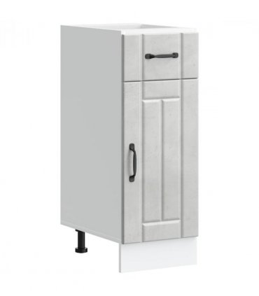 vidaXL Kitchen Base Cabinet Lucca Concrete Grey Engineered — Size: 30 x 46 x 81.5 cm, Model: 1x bottom cabinet (1 door 1 drawer)