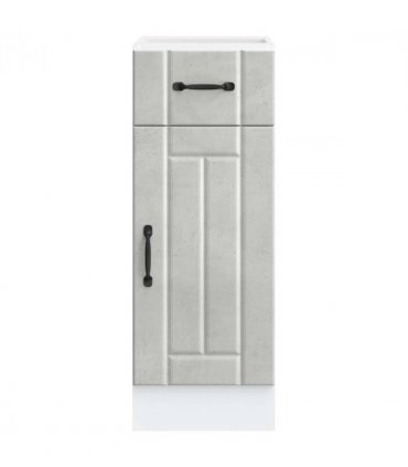 vidaXL Kitchen Base Cabinet Lucca Concrete Grey Engineered — Size: 30 x 46 x 81.5 cm, Model: 1x bottom cabinet (1 door 1 drawer)
