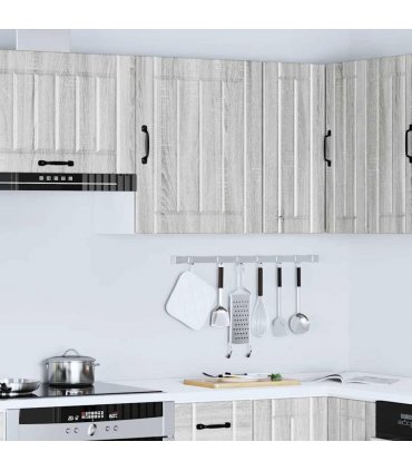 vidaXL Kitchen Wall Cabinet Lucca Grey Sonoma Engineered Wood — Size: 50 x 31 x 60 cm, Model: 1x wall cabinet (1 door)