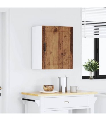 vidaXL Kitchen Wall Cabinet Lucca Old Wood Engineered Wood — Size: 50 x 31 x 60 cm, Model: 1x wall cabinet (1 door)