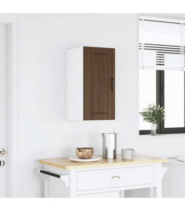 vidaXL Kitchen Wall Cabinet Lucca Brown Oak Engineered Wood — Size: 30 x 31 x 60 cm, Model: 1x wall cabinet (1 door)