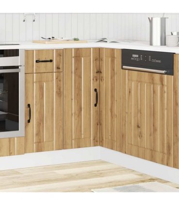 vidaXL Kitchen Cor — Colour: concrete grey, Size: 75.5 x 75.5 x 81.5 cm, Model: 1x corner bottom cabinet (2 doors) — V0672054149