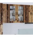 vidaXL Wall Glass Cabinet LUCCA Old Wood 80 x 31 x 80 cm — Model: 1x wall glass cabinet (2 doors)