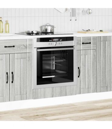 vidaXL Oven Cabinet Lucca Grey Sonoma Engineered Wood — Size: 60 x 46 x 81.5 cm, Model: 1x oven cabinet