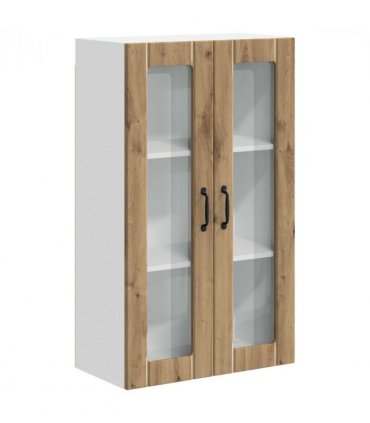 vidaXL Wall Glass Cabinet LUCCA Artisan Oak 60 x 31 x 100 cm — Model: 1x wall glass cabinet (2 doors)