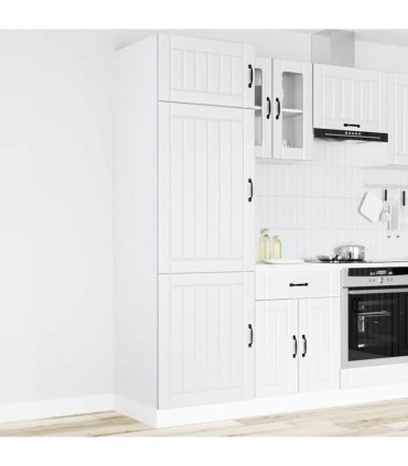 vidaXL Kitchen Cupboard Lucca White Engineered Wood — Size: 60 x 57 x 207 cm, Model: 1x cupboard