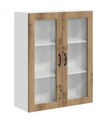 vidaXL Wall Glass Cabinet LUCCA Artisan Oak 80 x 31 x 100 cm — Model: 1x wall glass cabinet (2 doors)
