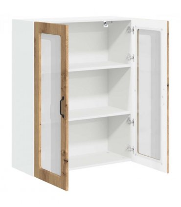 vidaXL Wall Glass Cabinet LUCCA Artisan Oak 80 x 31 x 100 cm — Model: 1x wall glass cabinet (2 doors)
