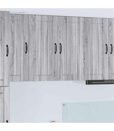 vidaXL Wall Cabinet LUCCA Grey Sonoma 80 x 31 x 80 cm Engineered Wood — Model: 1x wall cabinet (2 doors)