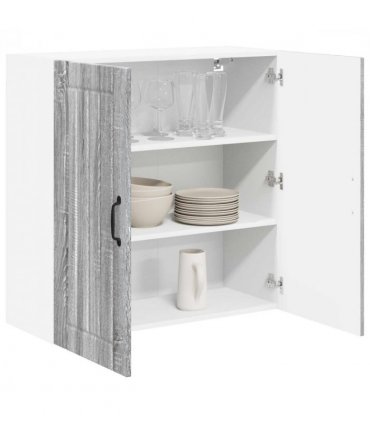 vidaXL Wall Cabinet LUCCA Grey Sonoma 80 x 31 x 80 cm Engineered Wood — Model: 1x wall cabinet (2 doors)
