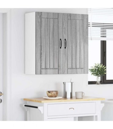 vidaXL Wall Cabinet LUCCA Grey Sonoma 80 x 31 x 80 cm Engineered Wood — Model: 1x wall cabinet (2 doors)