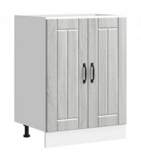 vidaXL Sink Base Cabinet Lucca Grey Sonoma Engineered Wood — Size: 60 x 46 x 81.5 cm, Model: 1x bottom cabinet (2 doors)