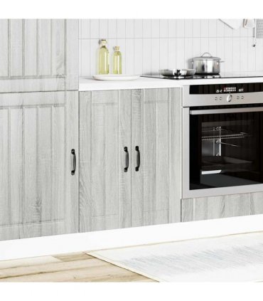 vidaXL Sink Base Cabinet Lucca Grey Sonoma Engineered Wood — Size: 60 x 46 x 81.5 cm, Model: 1x bottom cabinet (2 doors)