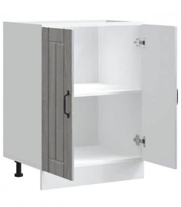 vidaXL Sink Base Cabinet Lucca Grey Sonoma Engineered Wood — Size: 60 x 46 x 81.5 cm, Model: 1x bottom cabinet (2 doors)